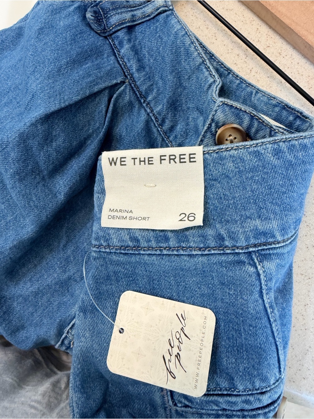 We The Free Marina Denim Shorts Color: Down Under Size: 26 NWT - Picture 6 of 8